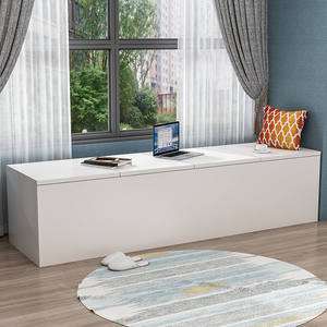 飘窗储物柜卧室阳台矮柜子翻盖门长条榻榻米魔方地柜定制上开门柜