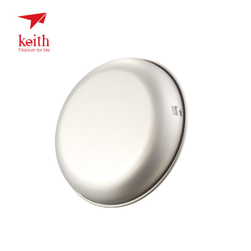 keith铠斯钛碟 钛碗圆盘菜盘蒸盘菜碟子圆形平底浅盘饭盘纯钛餐具