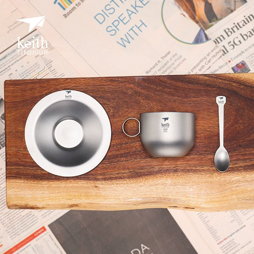 Кейт Кайси титановый кофейный набор, чистый титановый чашка для чашки дрифтового стейка, набор чая с тремя чашками.