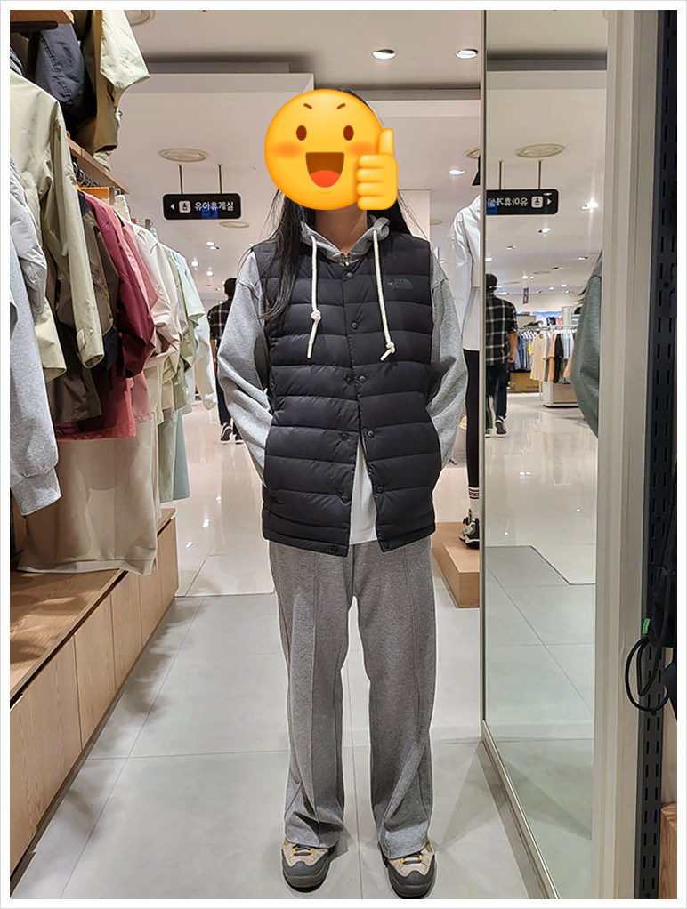 THE NORTH FACE/北面韩国代购23冬NV1DP72男女V领鸭绒轻量马甲 - 图0