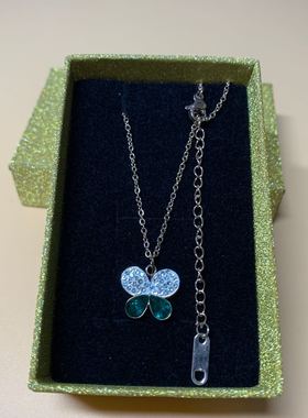 大牌简约钛钢颈链时尚百搭锁骨链女士欧美精致高质感锆石精美项链