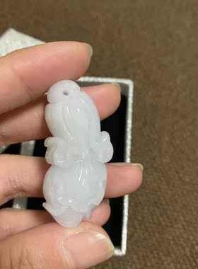 翡翠A货吊坠小白菜玉坠小金鱼造型传统链坠古风系列饰品赠送红绳