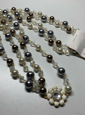 珍珠长款毛衣链复古简约时尚不规则多层叠戴轻奢项链欧美女式新款