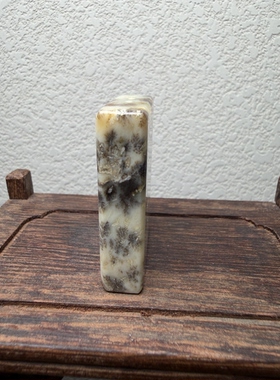 岫玉意境风景水草花无事牌挂件手把件有牛鼻孔
