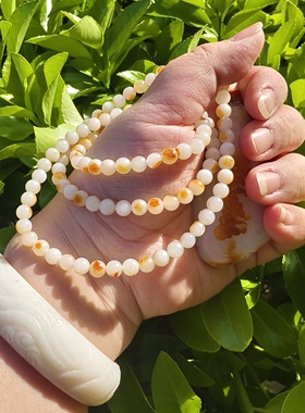 新疆和田白玉籽料 羊脂玉多层玉串 玉石手链 炁物制可按意愿定制