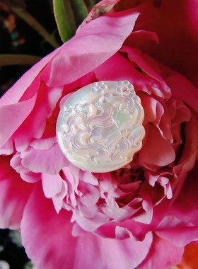 浮生阁 山海经九尾狐系列 小仙狐贝母挂件 月下狐影 属于你的狐