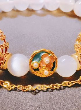 灵缘道系文创 白月光手链 月下蝶恋花 好运转运贵人水晶手串 显化