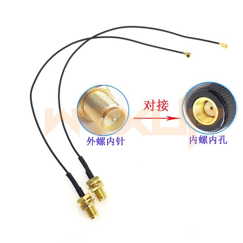 wifi天线 ipex4代转Sma SMA转IPX转接线外置连接线公母头内针馈线 - 图0