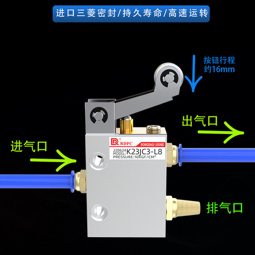 230412/K23JC3-L8/L6滚轮式机械阀JM-07行程气动开关ZBJ-01DF纸杯 - 图1