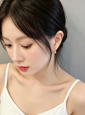 爆闪水滴锆石耳环女款简约新垣结衣同款高级轻奢气质耳钉