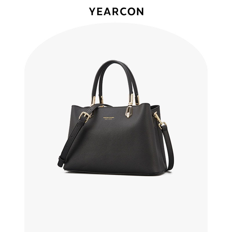 意尔康2021新款百搭质感牛皮斜挎包 意尔康箱包女士包袋