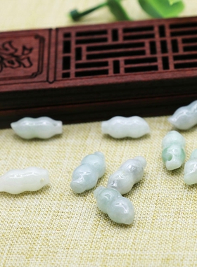 diy吊坠饰品雕刻金银a货翡翠散珠