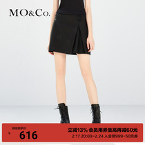 (new Chinese style) MOCO national wind disc buckle delicate jacquard dark tattoo pleated half body dress short skirt MBC1SKTT03