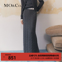 MOCO2023 winter new pint gallows with crewy tightness waist and straight cylinder long style wool half body skirt MBC4SKTT02