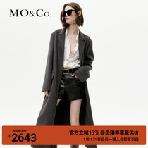 (beautiful Normian wool) MOCO2023 winter new pint hand sewn double face great coat MBC4OVC010 with belt