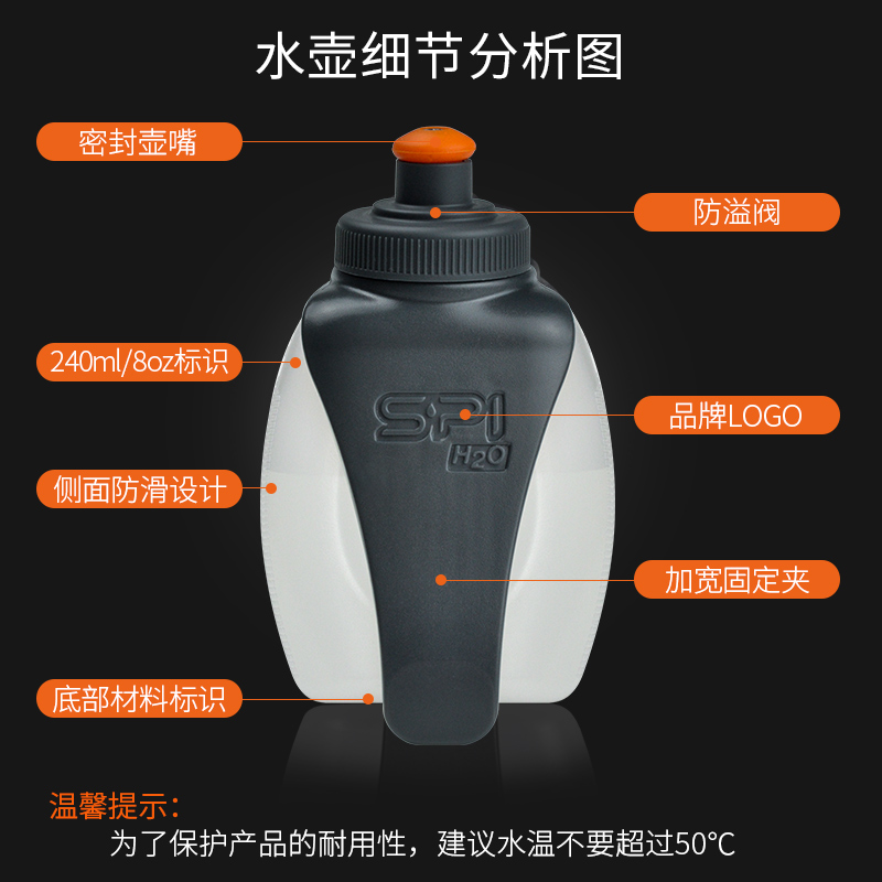 美国spibelt运动腰包专用单水壶可挂腰带户外号码牌扣具专用配件