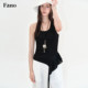 Fan Luo Fano ເສື້ອຍືດຄໍຄໍ I-neck ຫວານແລະເຢັນສໍາລັບແມ່ຍິງ 2026 summer ໃຫມ່ ruffled U-neck halter top