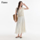 Fano ບັນຍາກາດຝຣັ່ງ chiffon skirt ສໍາລັບແມ່ຍິງ 2026 summer lace ruffled ແອວ elastic skirt ຍາວ