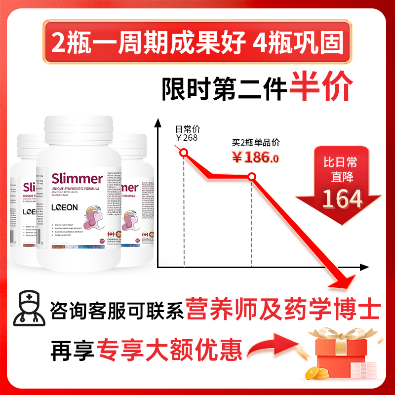 北美进口白芸豆阻断热量吸收片饭前餐前藤黄果抗糖阻油阻碳水脂肪-图0