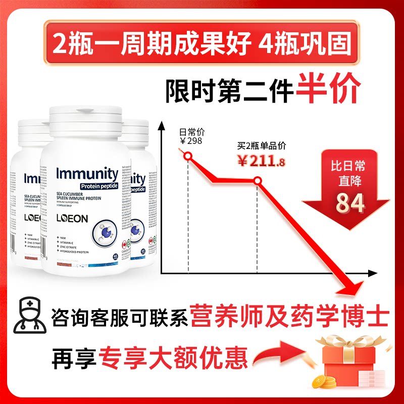 LOEON加拿大进口脾肽冻干粉口服脾肽胺提高儿童成人免疫力虚宝牛