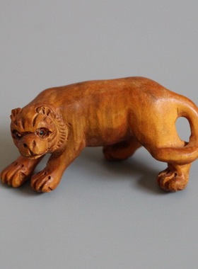 古玩黄杨木雕吊件貔貅虎牛羊猪兔鼠手把件文玩件挂件收藏全品摆件