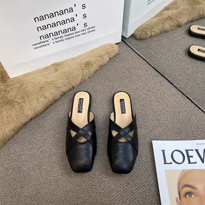 2025年2468半拖网红时尚百搭秋季软底外穿厚底仙女风女鞋