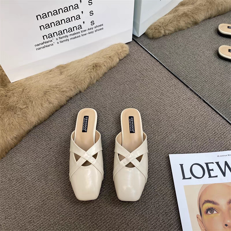 2025年2468半拖网红时尚百搭秋季软底外穿厚底仙女风女鞋