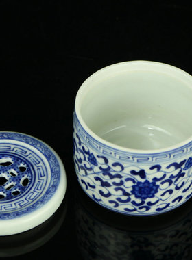 景德镇陶瓷器 手绘青花釉里红 蟋蟀罐 蛐蛐叫罐 油葫芦罐