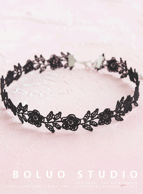 原创手作少女心项圈玫瑰花蕾丝