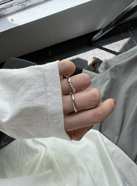 太好看了吧 925纯银素圈戒指叠戴Fion手工纽结戒指