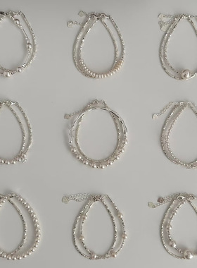 轻奢高级感韩版时尚珍珠手链网红小众设计感锆石冷淡风气质手镯