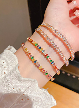 法式锆石蝴蝶双层开口手镯轻奢高级感手环个性精致时尚百搭手饰女