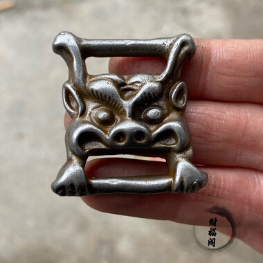 仿古藏式天铁经书扣西藏兽面财布扣藏式扣网红皮具装饰扣吊坠挂件
