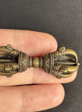 仿古新款藏式藏传黄铜迷你五股金刚杵挂件配饰吊坠民族风吊坠挂件