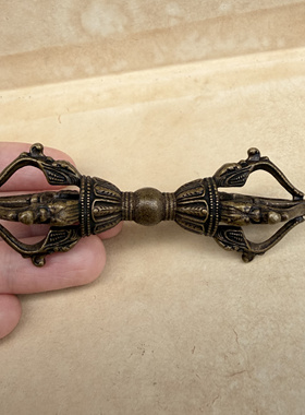 仿古藏式黄铜金刚杵降魔杵杵金刚橛吊坠挂件藏族特色挂件吊饰