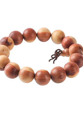 半红香柏木佛珠手串男女短款中国