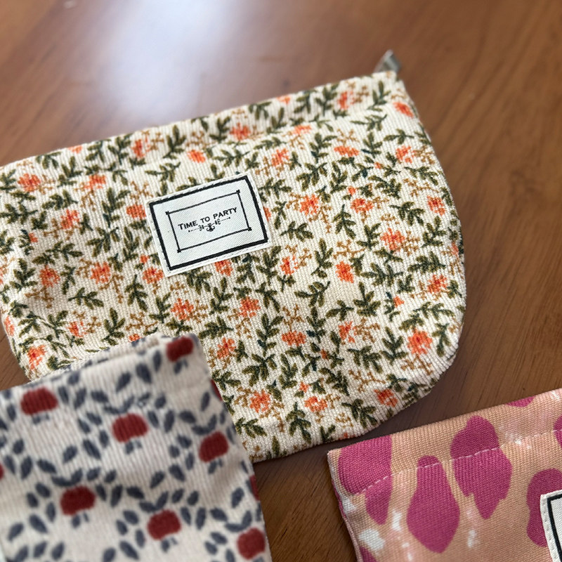 韩国ins碎花化妆袋便携迷你包中包口红气垫姨妈巾收纳包小号拉链,淘宝优惠券,粉丝福利购,淘宝优惠卷