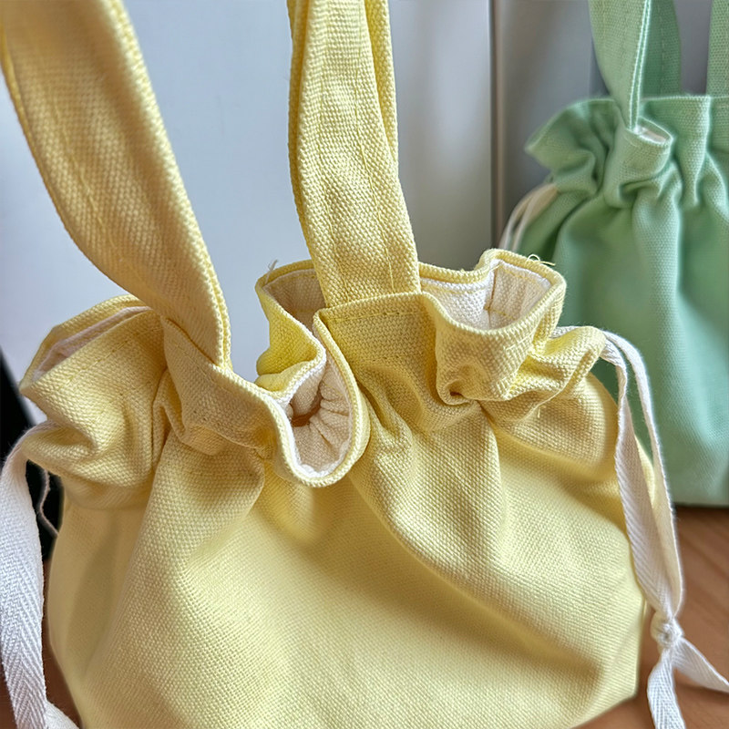 帆布袋手提马卡龙色日系清新手拎便当包小布袋简约妈咪包束口袋子,淘宝优惠券,粉丝福利购,淘宝优惠卷