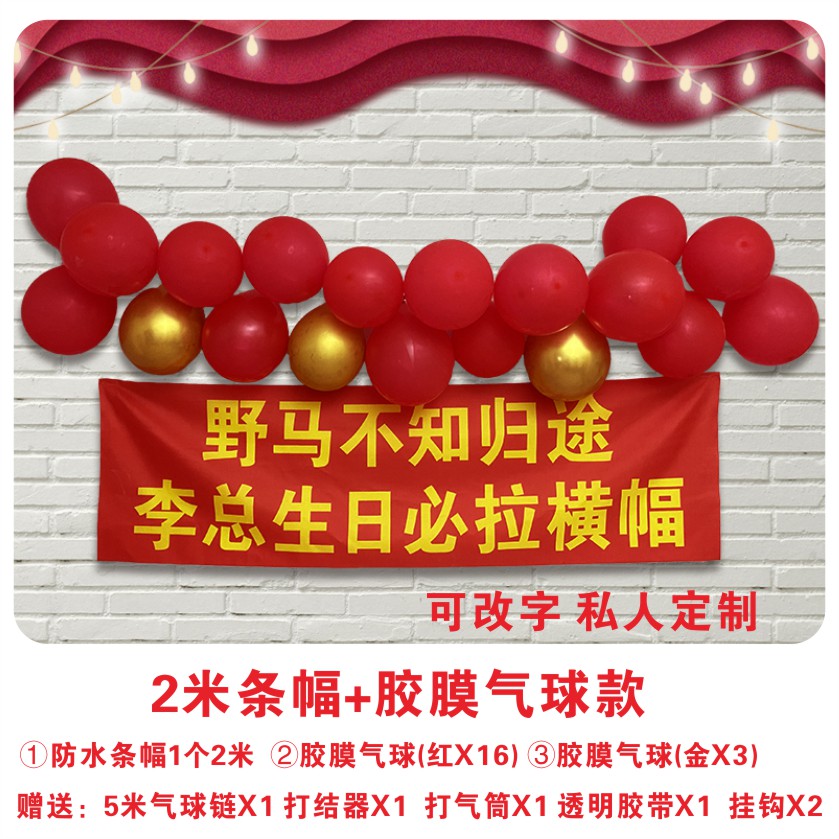 网红派对聚会生日恶搞diy条幅气球装饰场景布置ins定制横幅背景墙 - 图0