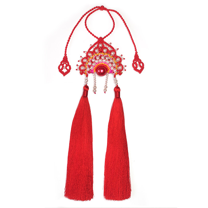 编织三层双面凤冠花嫁diy手工材料刀马旦戏剧脸谱新婚礼物车挂件 惜缘手作坊 淘优券