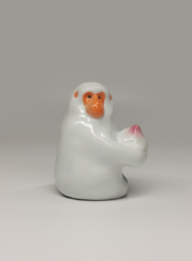 不仁斋 薛继业 陶瓷雕塑系列 己亥年献桃猴 文房摆件 茶宠潮玩