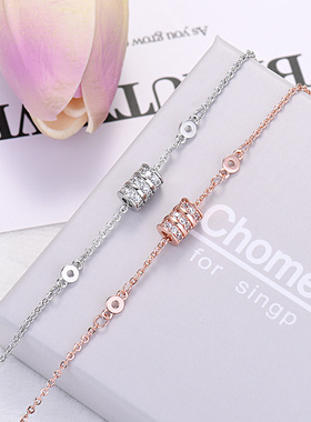 韩版个性轻奢风满钻锆石学生手链女简约气质百搭小蛮腰手链手饰品