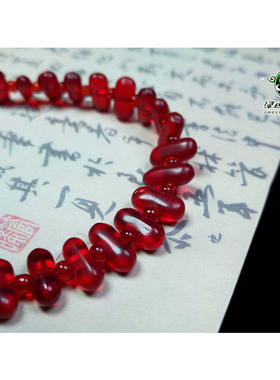 实物拍照wp1067 不还价 小年份红色琉璃毛毛虫款男女士手链