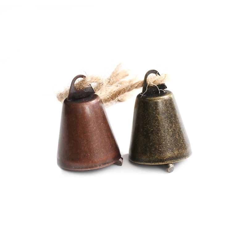 日式DIY手工风铃材料配件创意古铜色复古铜铃铛宠物饰品挂件 - 图3