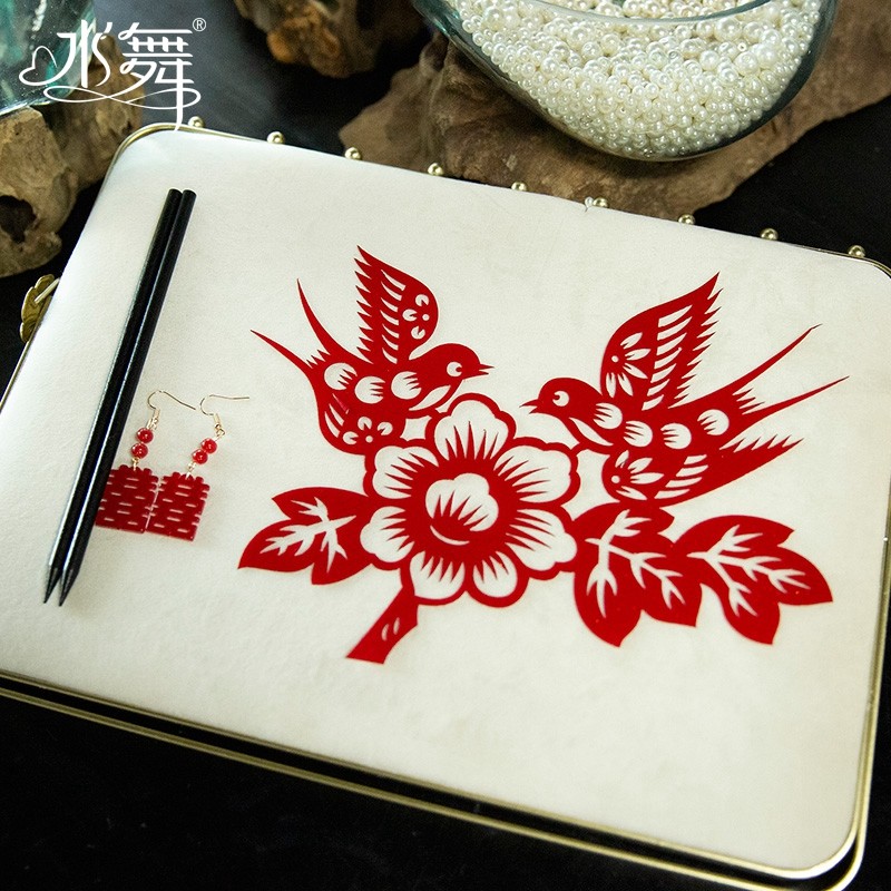 水舞U2005 新中式新娘头饰非遗红色剪纸古典旗袍汉服发饰晨袍配饰,淘宝优惠券,粉丝福利购,淘宝优惠卷