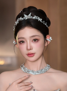 水舞A5262 简约韩式银色水钻新娘皇冠头饰公主百搭结婚发箍王冠