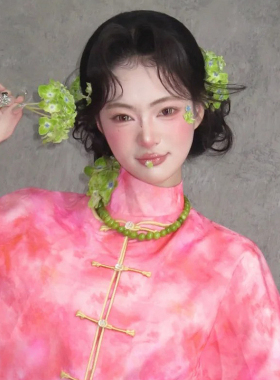 水舞D1179 气质新中式绿色新娘项链小众手工串珠旗袍晨袍锁骨链