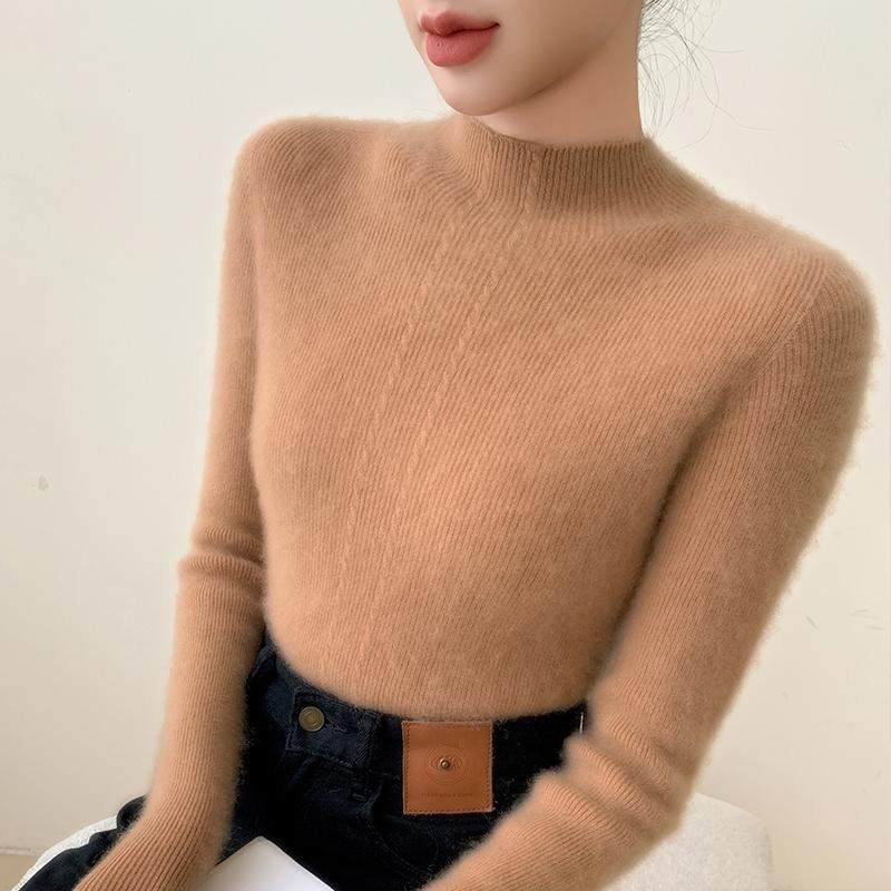 一线成衣~无缝半高领高端山羊绒衫女秋冬修身显瘦针织打底毛衣,淘宝优惠券,粉丝福利购,淘宝优惠卷