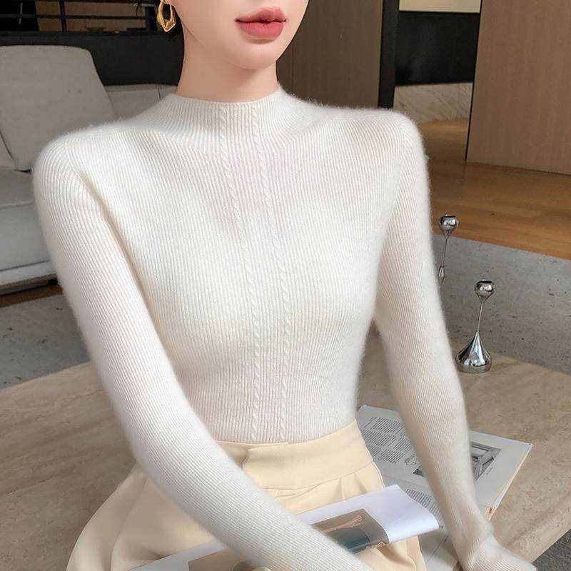 一线成衣~无缝半高领高端山羊绒衫女秋冬修身显瘦针织打底毛衣,淘宝优惠券,粉丝福利购,淘宝优惠卷