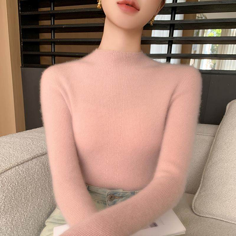一线成衣~无缝半高领高端山羊绒衫女秋冬修身显瘦针织打底毛衣,淘宝优惠券,粉丝福利购,淘宝优惠卷